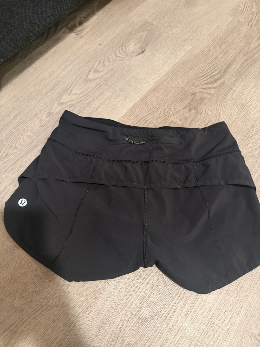 lululemon athletica Black Women's Running Shorts with Layered Waist